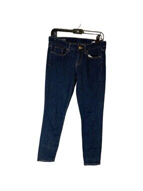 J.Crew Women's Mid Rise Dark Wash Stretch Ankle Toothpick Blue Denim Jeans Sz 27